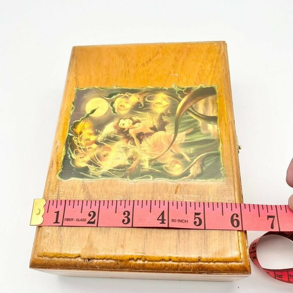 Upcycled Wooden Cigar Box Pixie Happily Ever After Storage Box Treasures - Picture 9 of 10